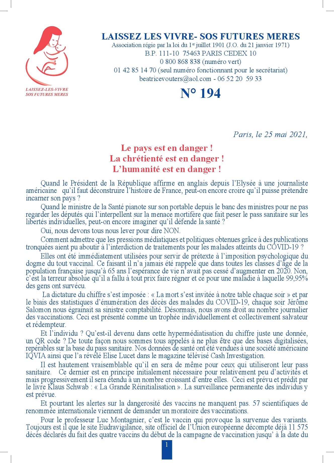 CLIQUEZ ICI POUR OUVRIR LE BULLETIN