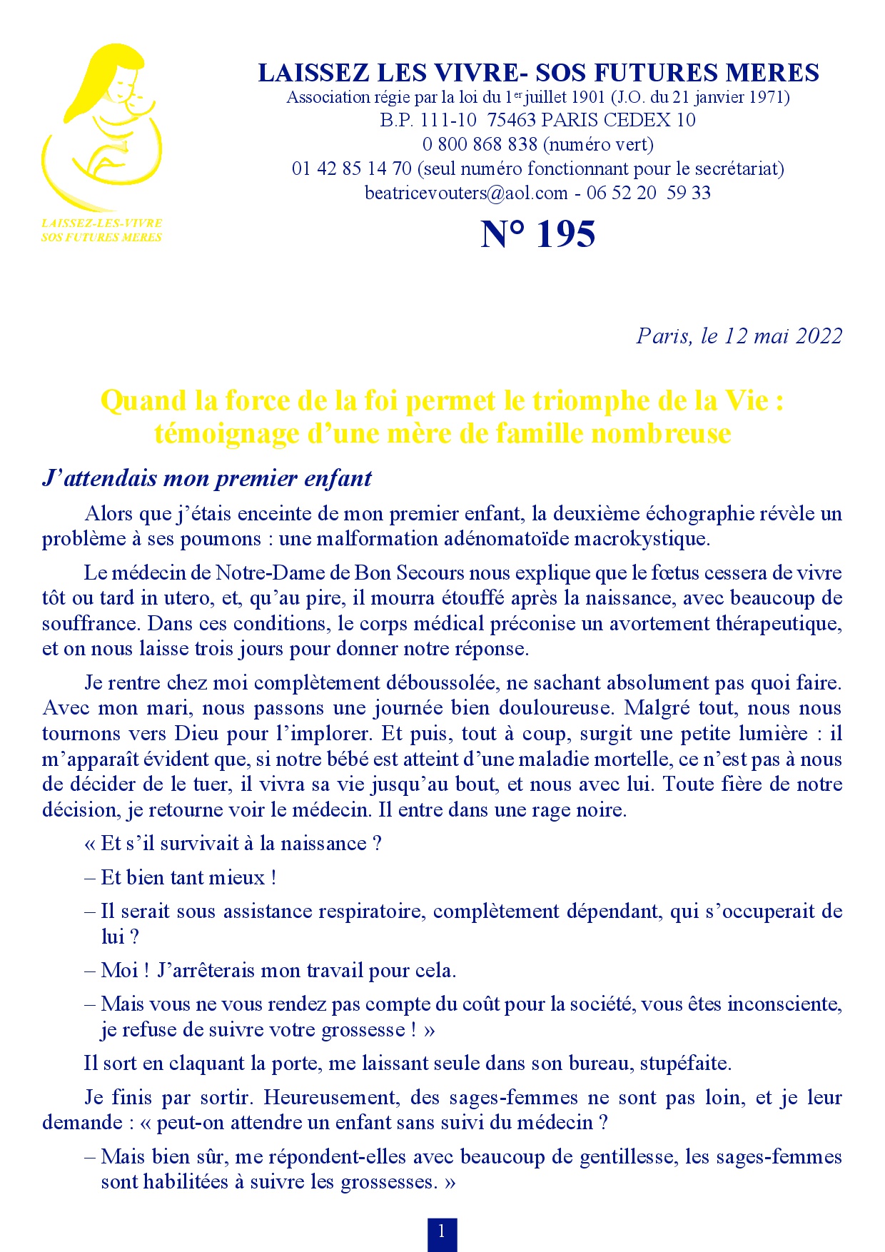 CLIQUEZ ICI POUR OUVRIR LE BULLETIN