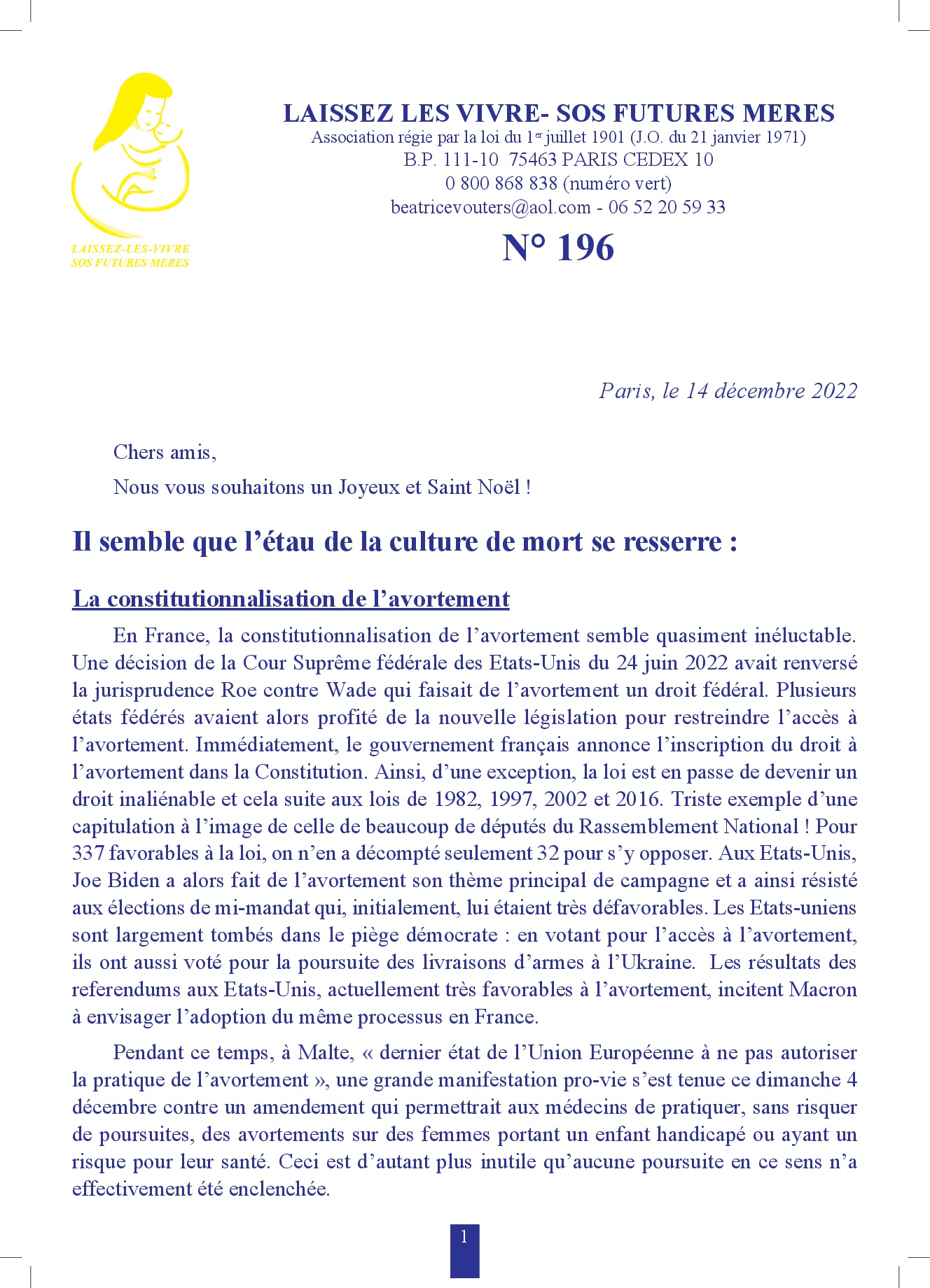 CLIQUEZ ICI POUR OUVRIR LE BULLETIN