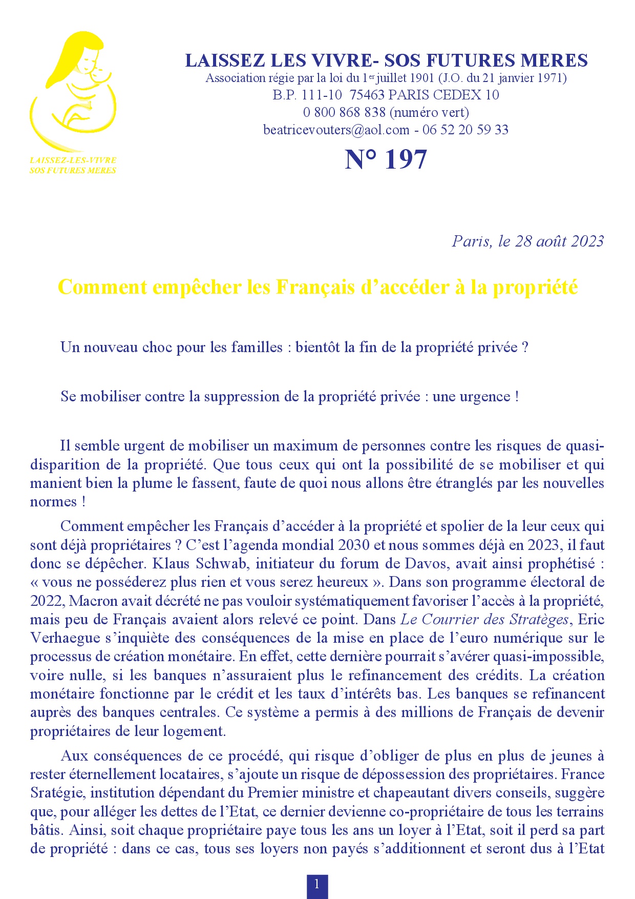 CLIQUEZ ICI POUR OUVRIR LE BULLETIN